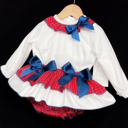 *SALE* Baby Girl Red Tartan Skirt Set Winter Outfit Christmas "MYD1864"
