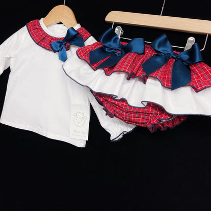 *SALE* Baby Girl Red Tartan Skirt Set Winter Outfit Christmas "MYD1864"