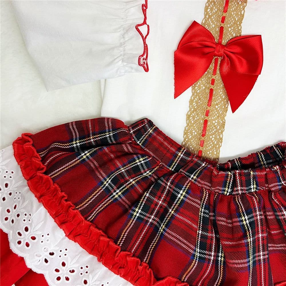 *SALE* Baby Girl Red Tartan Skirt with Shirt "2060 Red"
