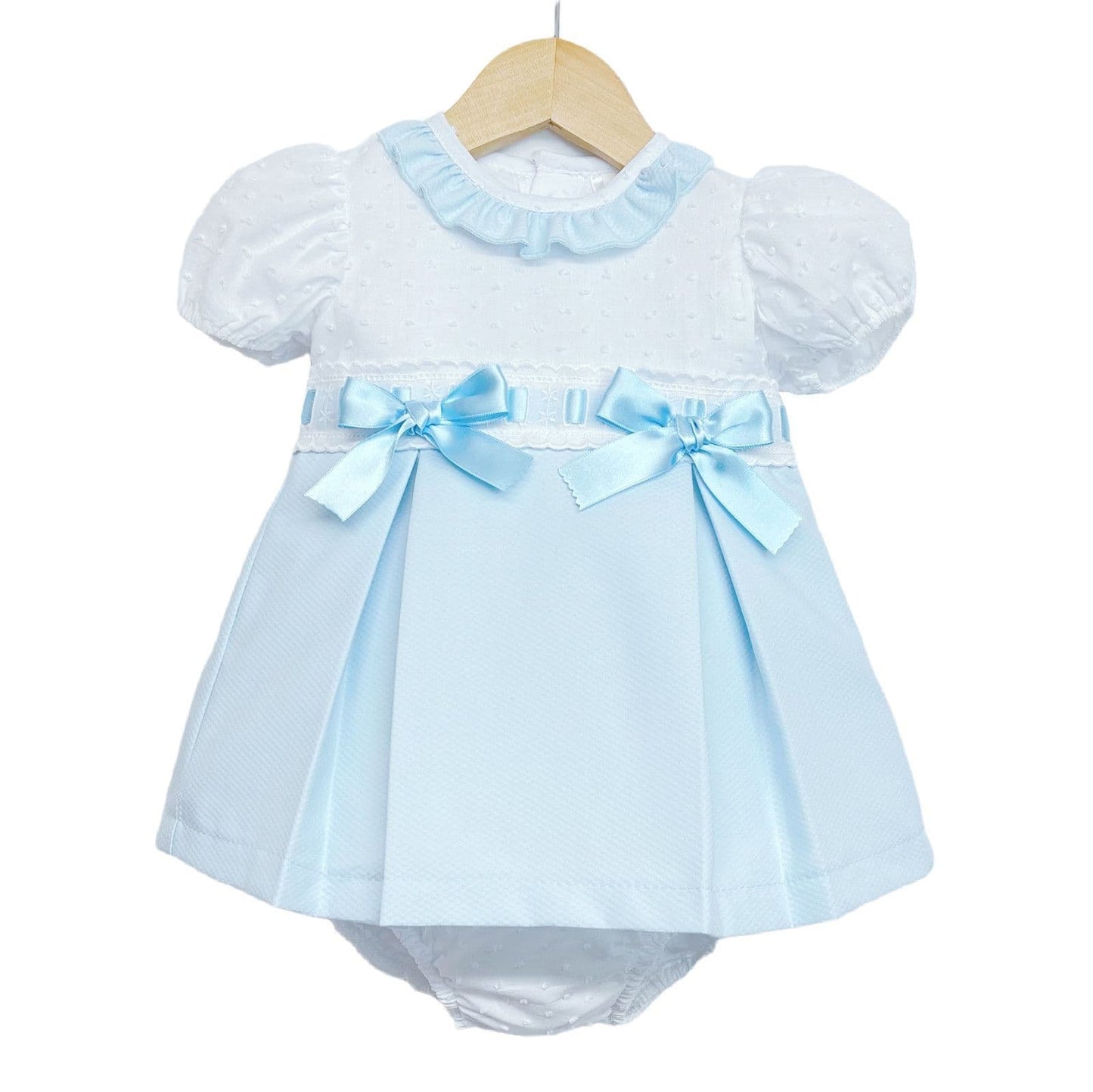 *SALE* Baby Girl Spanish Blue Waffle Princess Dress with Pants "MYD102B"