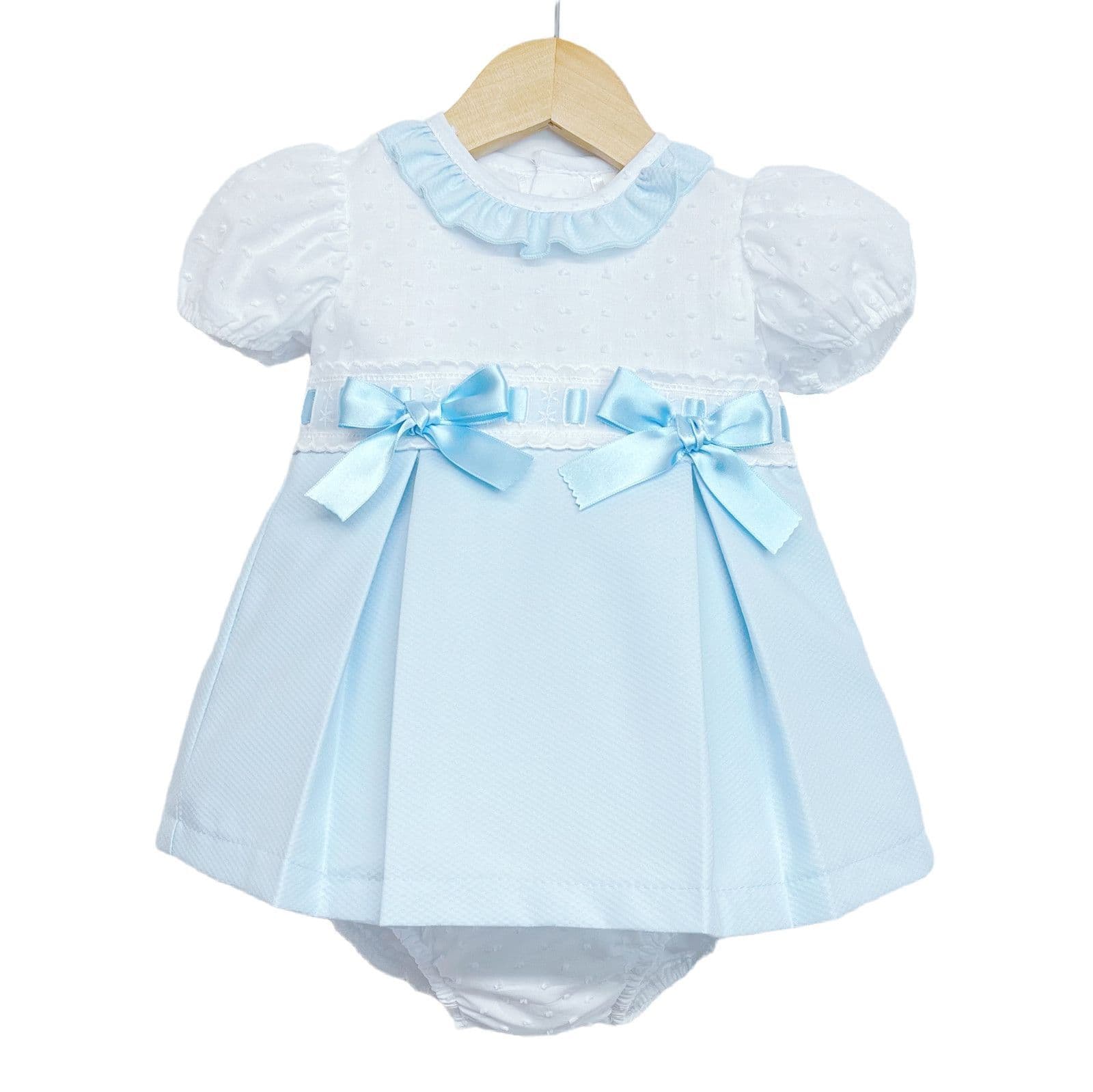 *SALE* Baby Girl Spanish Blue Waffle Princess Dress with Pants "MYD102B"
