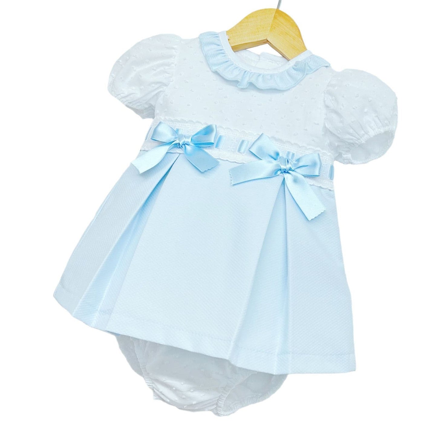 *SALE* Baby Girl Spanish Blue Waffle Princess Dress with Pants "MYD102B"