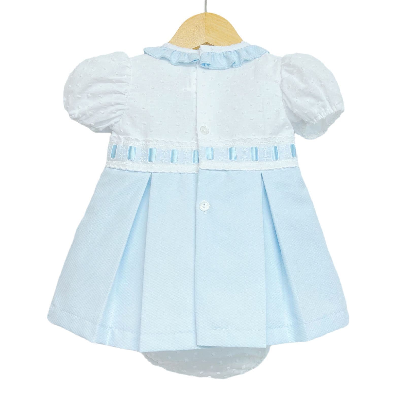 *SALE* Baby Girl Spanish Blue Waffle Princess Dress with Pants "MYD102B"