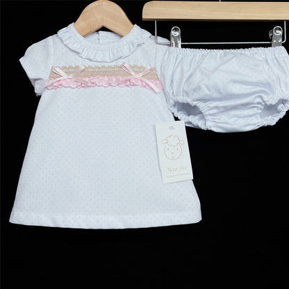 *SALE* Baby Girl Spanish Pink Spotty A Line Dress with Pants Set "MYDA 403"