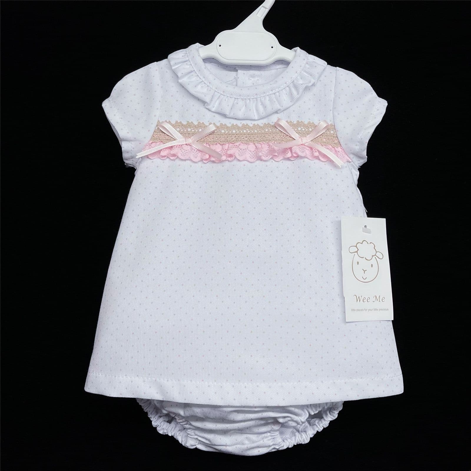 *SALE* Baby Girl Spanish Pink Spotty A Line Dress with Pants Set "MYDA 403"
