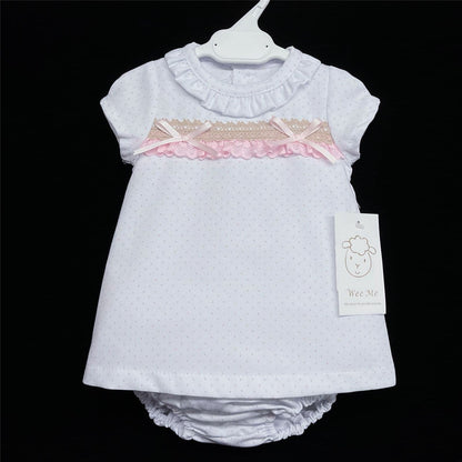 *SALE* Baby Girl Spanish Pink Spotty A Line Dress with Pants Set "MYDA 403"