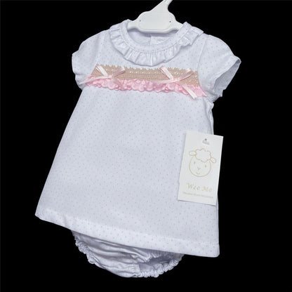 *SALE* Baby Girl Spanish Pink Spotty A Line Dress with Pants Set "MYDA 403"