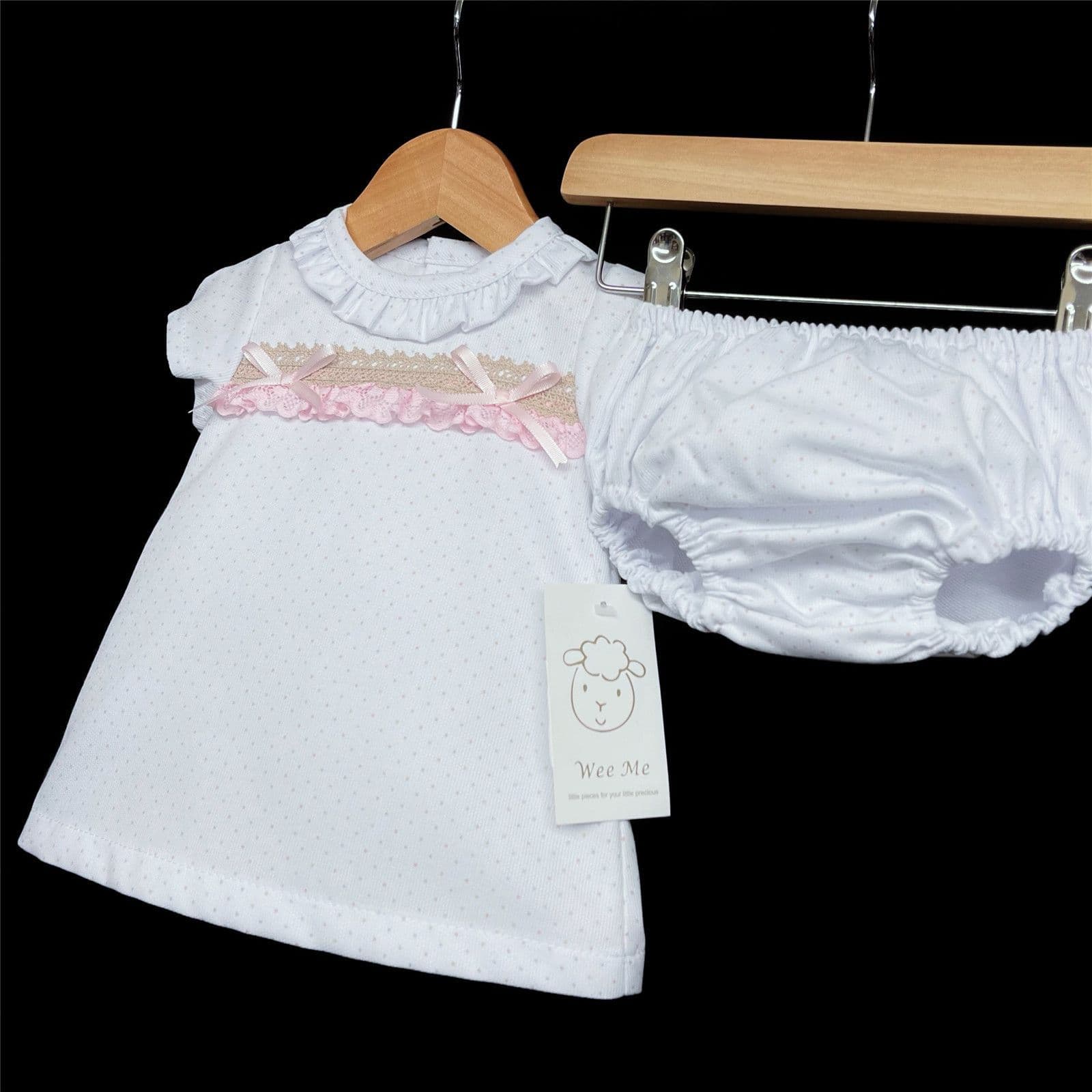 *SALE* Baby Girl Spanish Pink Spotty A Line Dress with Pants Set "MYDA 403"