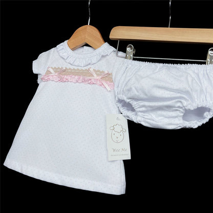 *SALE* Baby Girl Spanish Pink Spotty A Line Dress with Pants Set "MYDA 403"