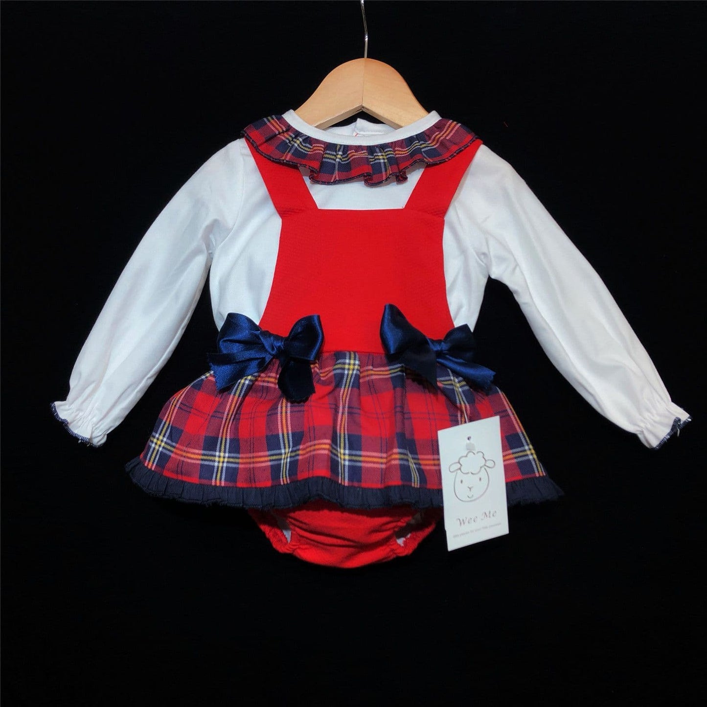 *SALE* Baby Girl Spanish Red Tartan Pinafore Set "MYD225"