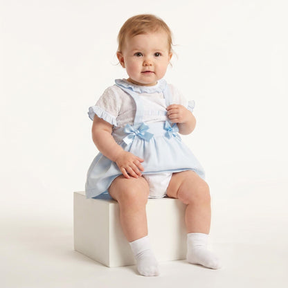 *SALE* Baby Girl Spanish Style Blue Waffle Pinafore Set Brace Skirt Set A100 B