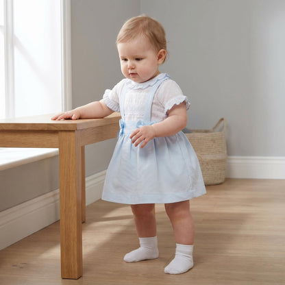 *SALE* Baby Girl Spanish Style Blue Waffle Pinafore Set Brace Skirt Set A100 B