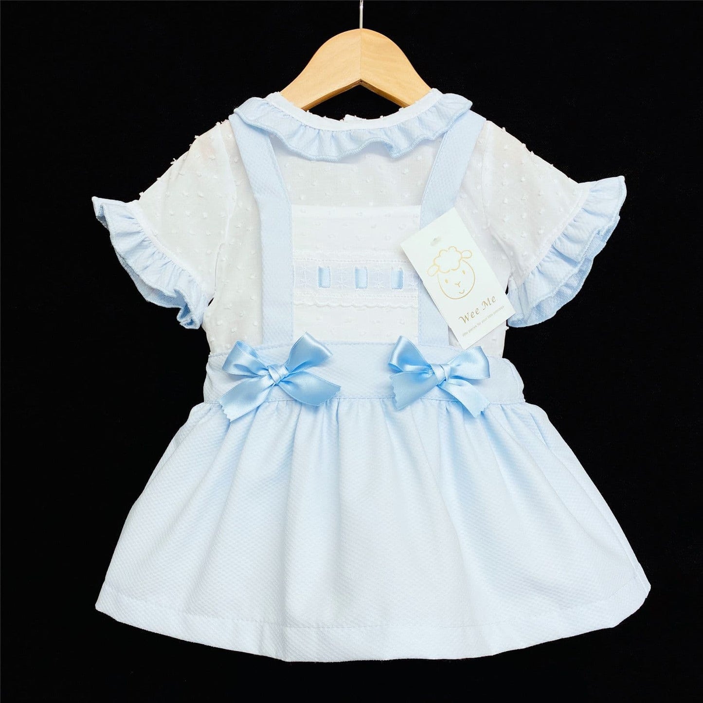 *SALE* Baby Girl Spanish Style Blue Waffle Pinafore Set Brace Skirt Set A100 B
