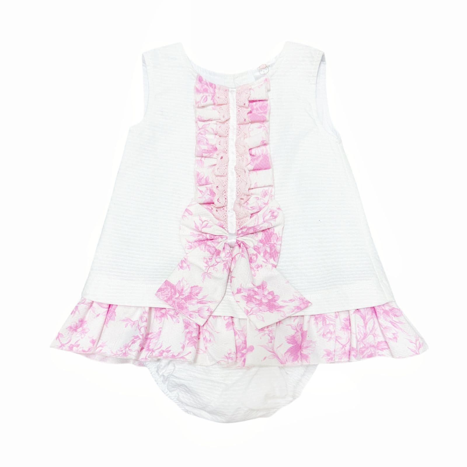 *SALE* Baby Girl Waffle Dress Floral Details with Pants "2503"