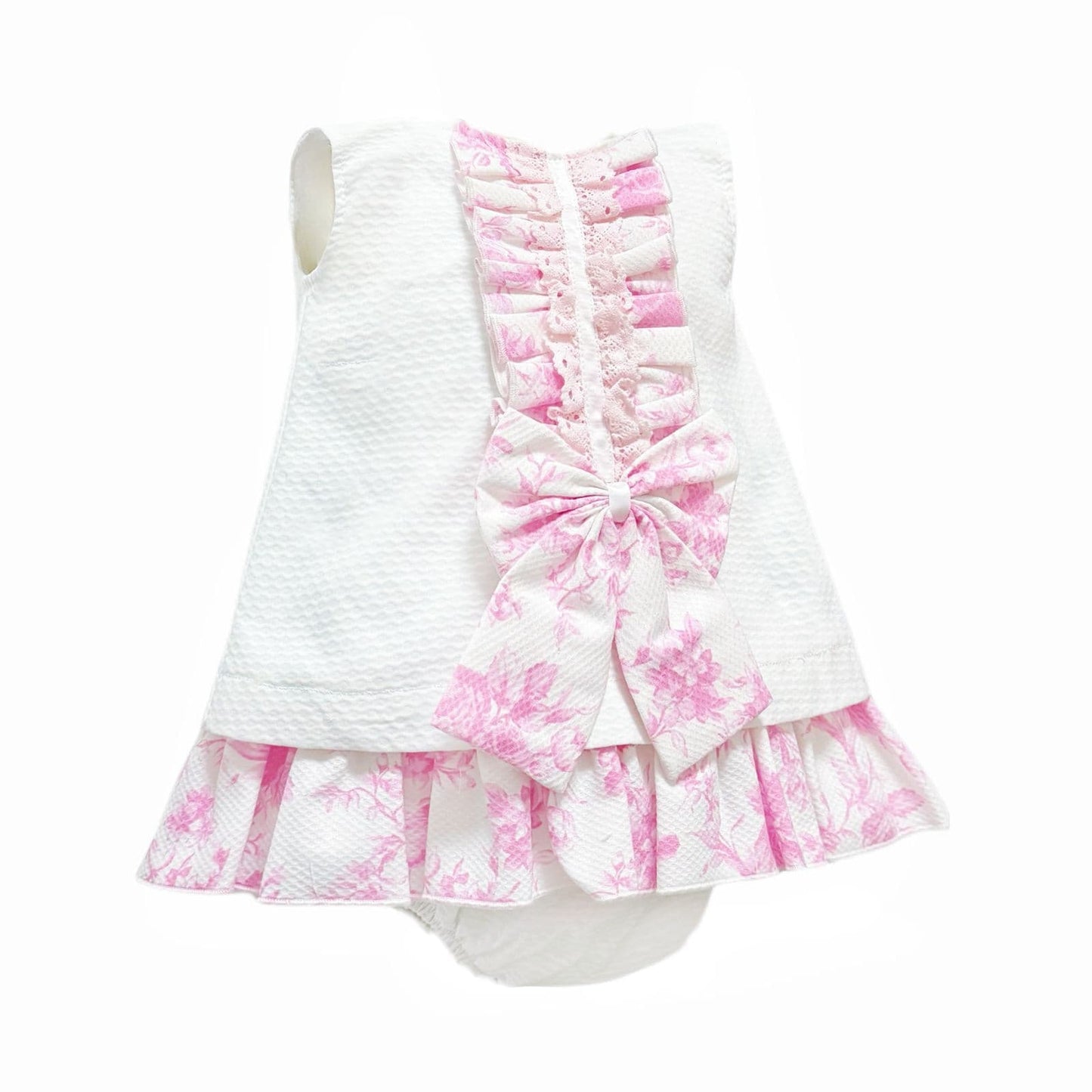 *SALE* Baby Girl Waffle Dress Floral Details with Pants "2503"