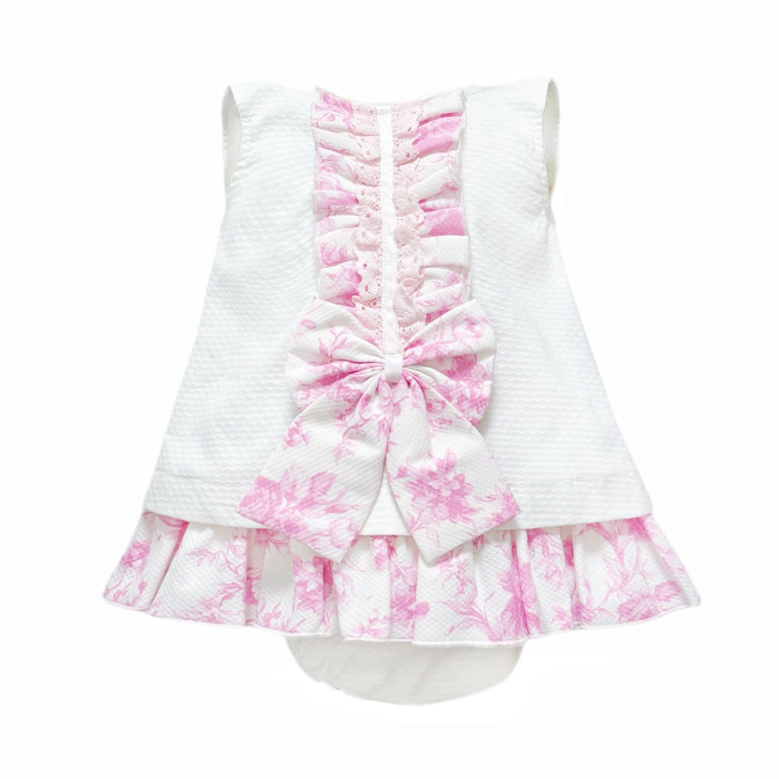 *SALE* Baby Girl Waffle Dress Floral Details with Pants "2503"
