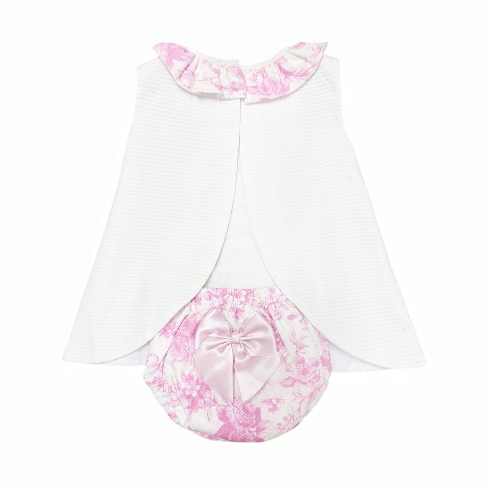 *SALE* Baby Girl Waffle Dress Floral Details with Pants "2504"