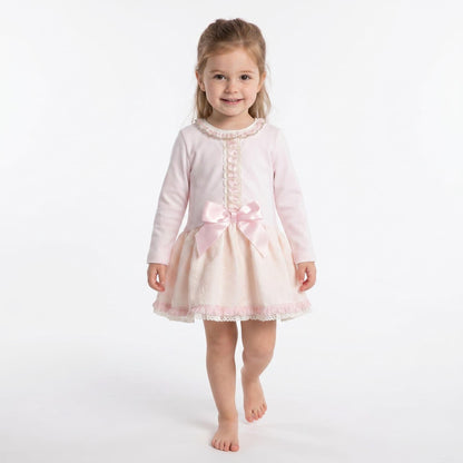 *SALE* Baby Girl White & Blush Pink Satin Bow Puff Dress Romper MYDD001