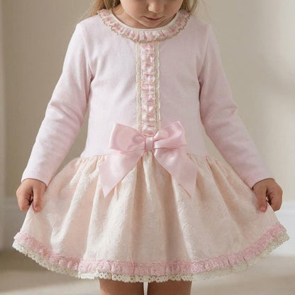 *SALE* Baby Girl White & Blush Pink Satin Bow Puff Dress Romper MYDD001