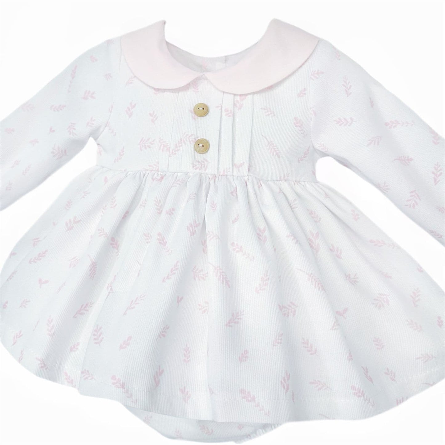 *SALE* Baby Girl White Pink Floral Puff Dress with Pants "MYD25207"