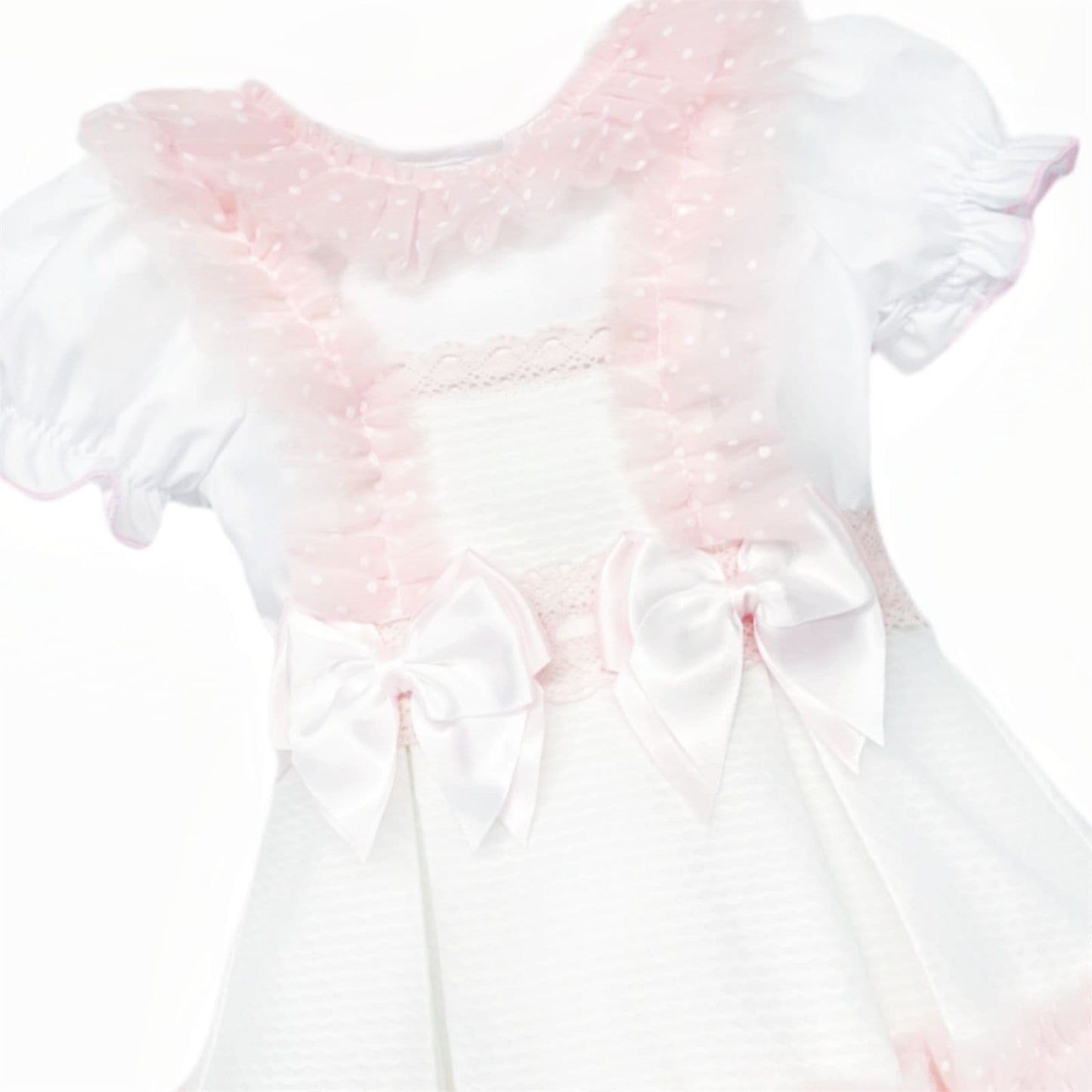 *SALE* Baby Girl White Waffle Tulle Pinafore with Shirt "2509"