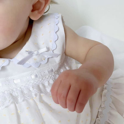 *SALE* Baby Girl White Yellow Plumetis Dress with Pants "MYD2434Y"