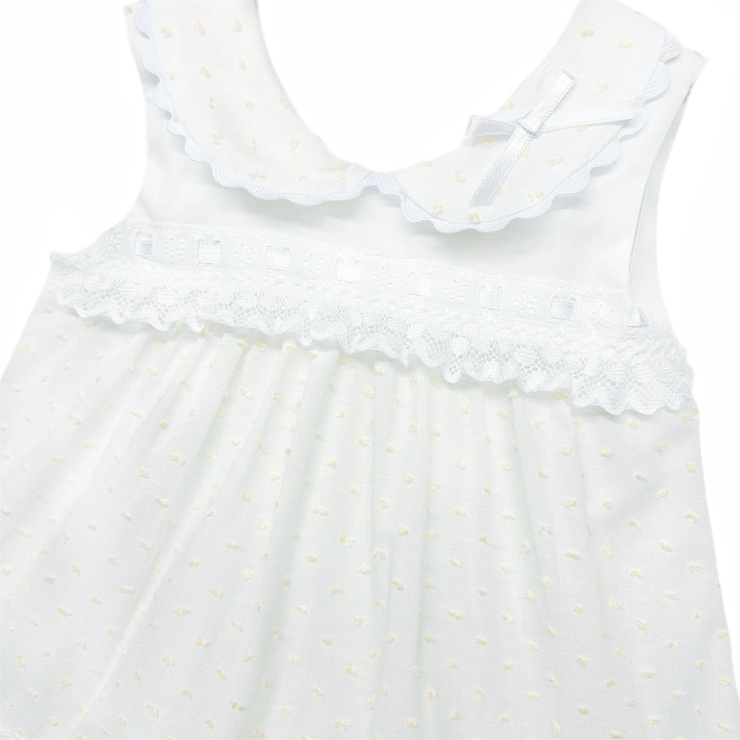 *SALE* Baby Girl White Yellow Plumetis Dress with Pants "MYD2434Y"