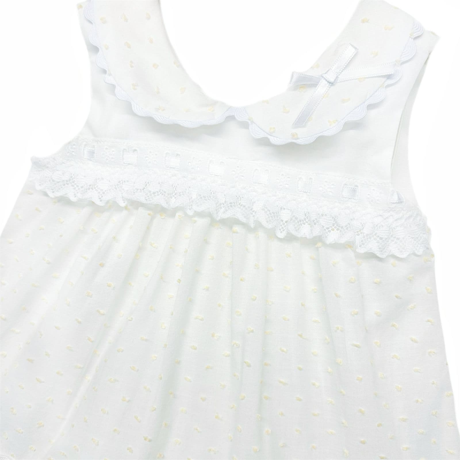*SALE* Baby Girl White Yellow Plumetis Dress with Pants "MYD2434Y"
