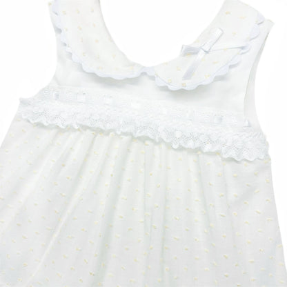*SALE* Baby Girl White Yellow Plumetis Dress with Pants "MYD2434Y"