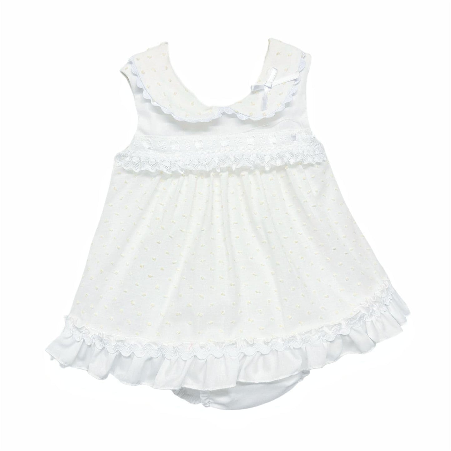 *SALE* Baby Girl White Yellow Plumetis Dress with Pants "MYD2434Y"