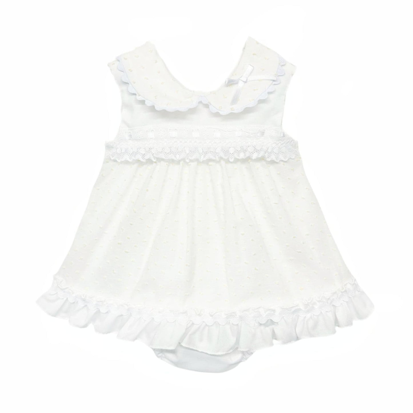 *SALE* Baby Girl White Yellow Plumetis Dress with Pants "MYD2434Y"
