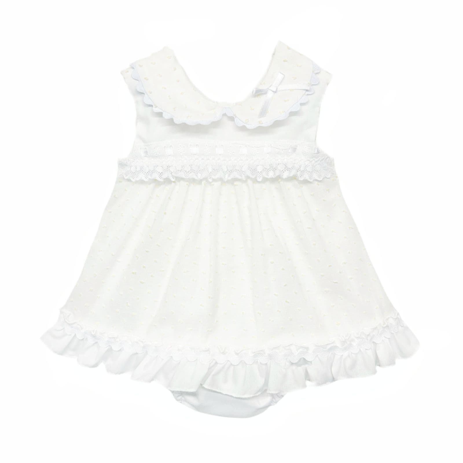 *SALE* Baby Girl White Yellow Plumetis Dress with Pants "MYD2434Y"