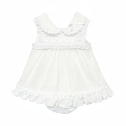 *SALE* Baby Girl White Yellow Plumetis Dress with Pants "MYD2434Y"