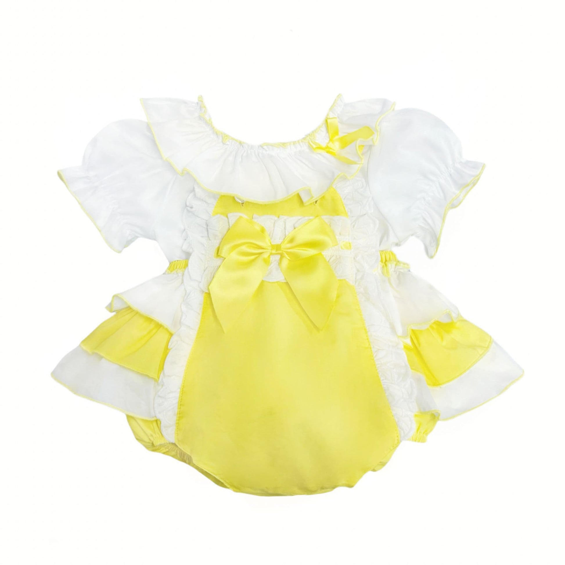 *SALE* Baby Girl Yellow Cotton Frilly Romper with Top "2406Y"