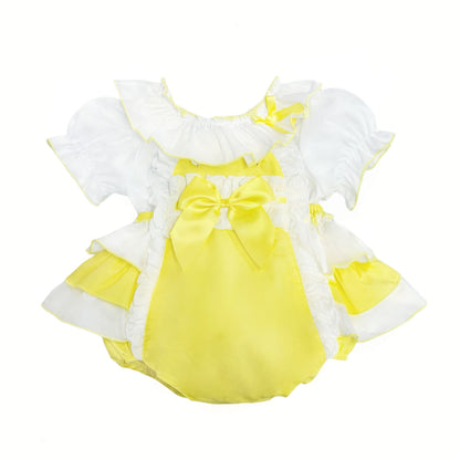 *SALE* Baby Girl Yellow Cotton Frilly Romper with Top "2406Y"