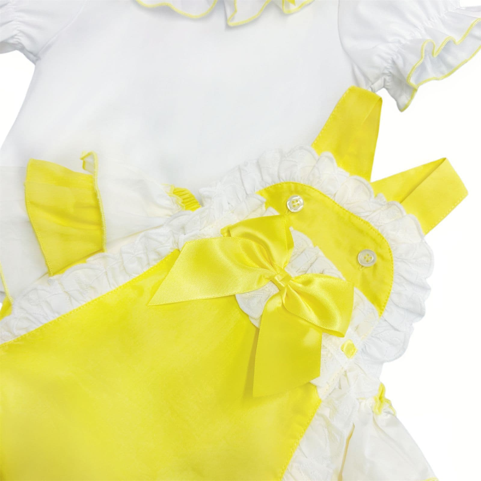 *SALE* Baby Girl Yellow Cotton Frilly Romper with Top "2406Y"