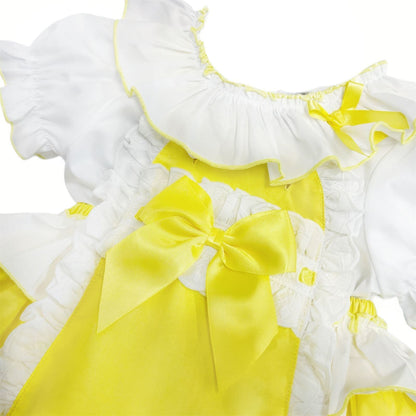 *SALE* Baby Girl Yellow Cotton Frilly Romper with Top "2406Y"