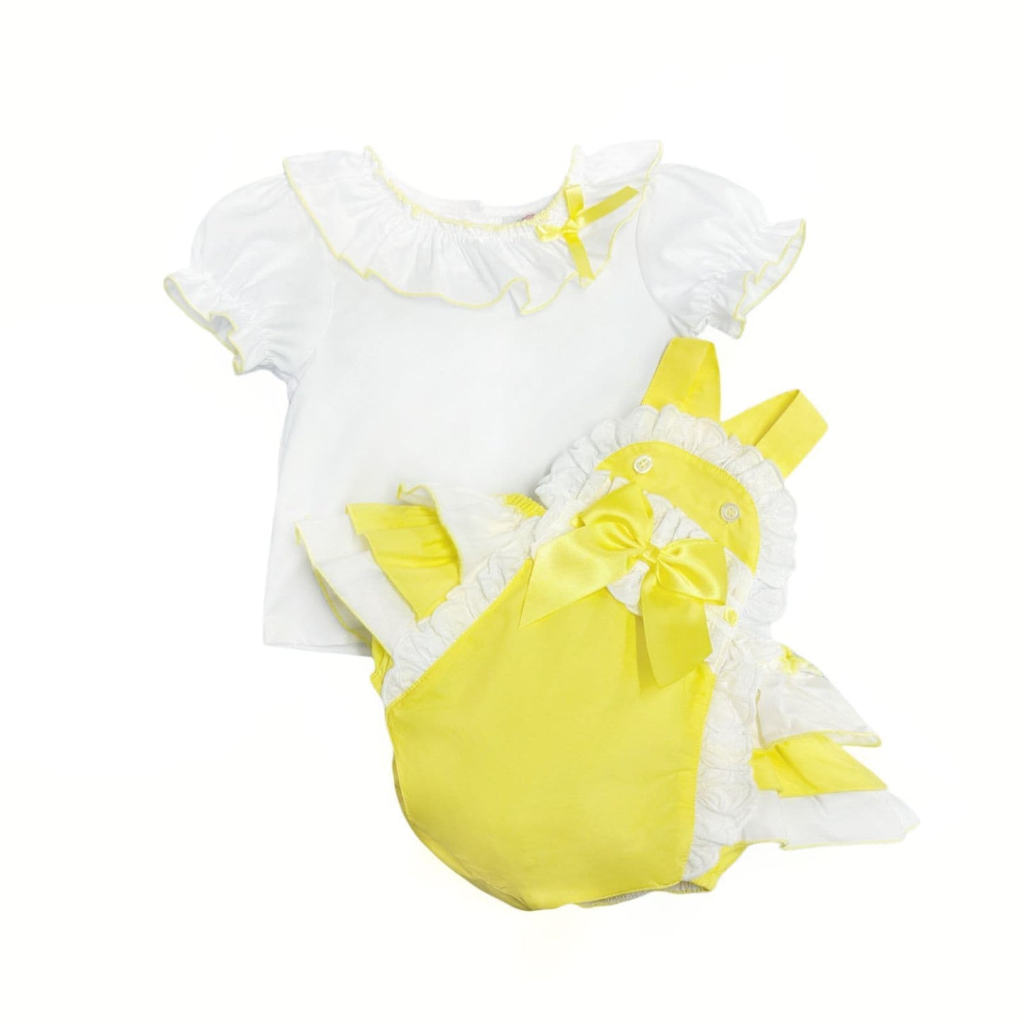 *SALE* Baby Girl Yellow Cotton Frilly Romper with Top "2406Y"