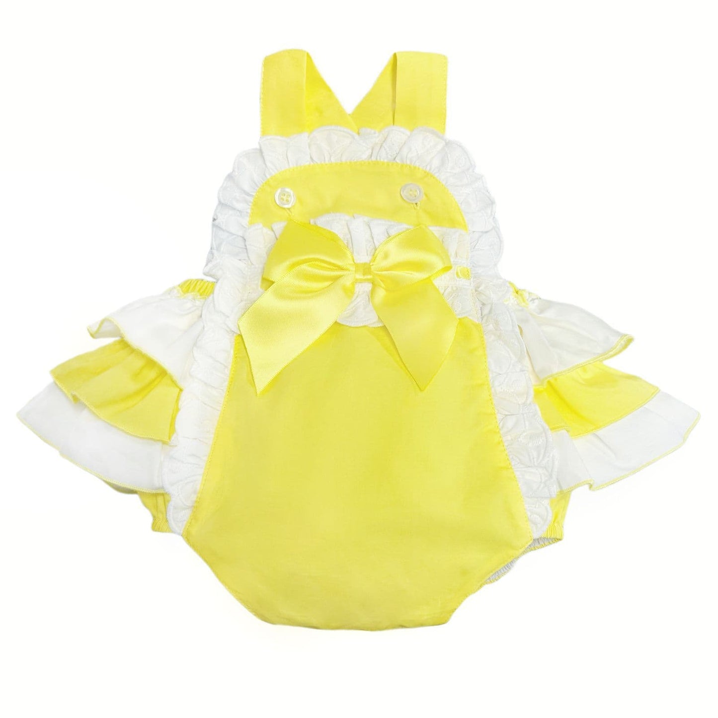 *SALE* Baby Girl Yellow Cotton Frilly Romper with Top "2406Y"