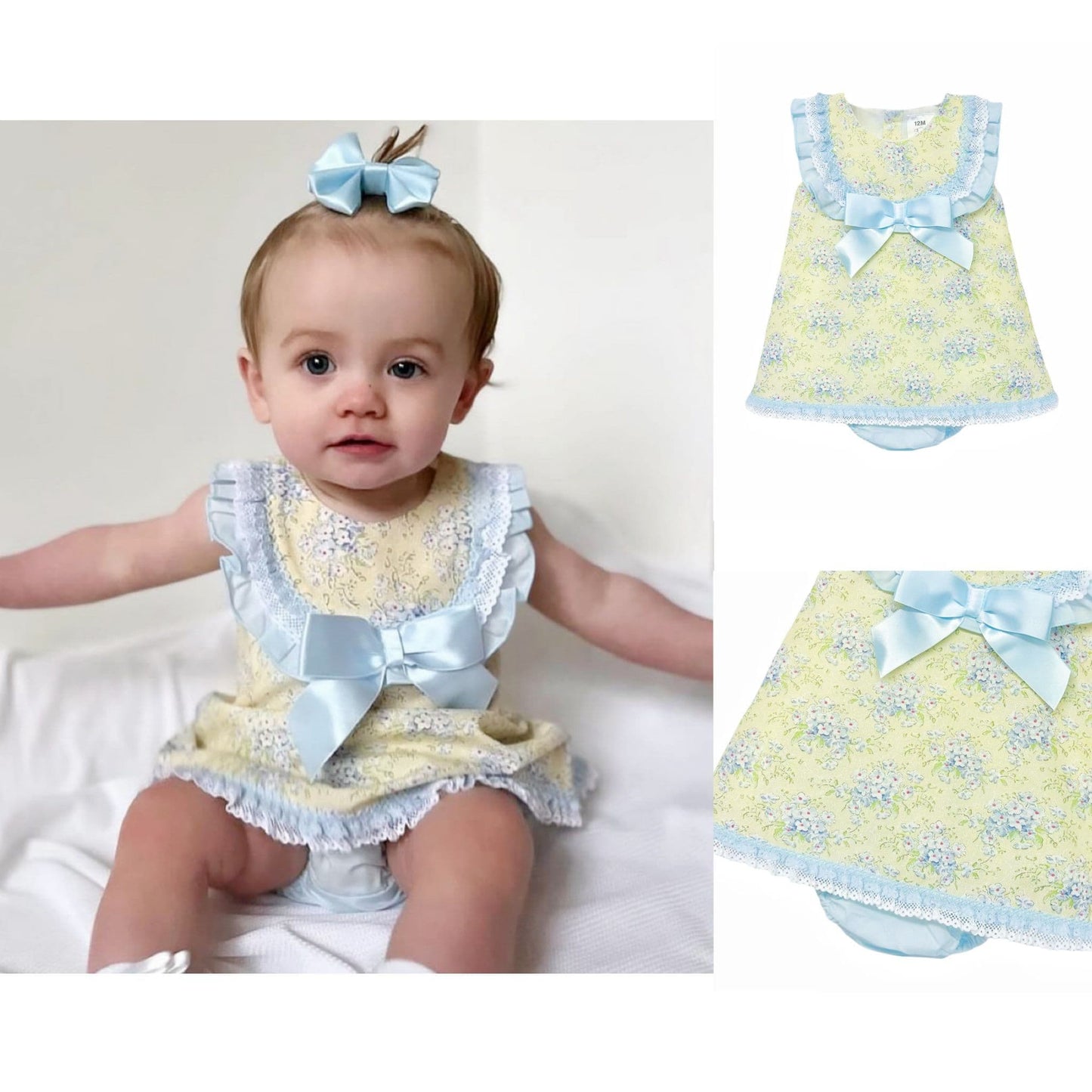 *SALE* Baby Girl Yellow Floral Summer Dress with Pants "MYD2301Y"