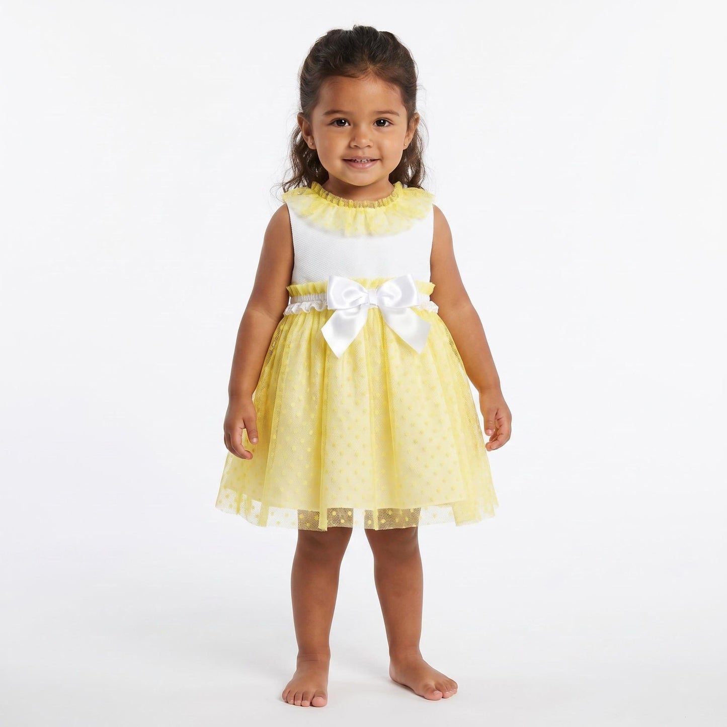 *SALE* Baby Girl Yellow Mesh Dress with Pants "MYD2347Y"