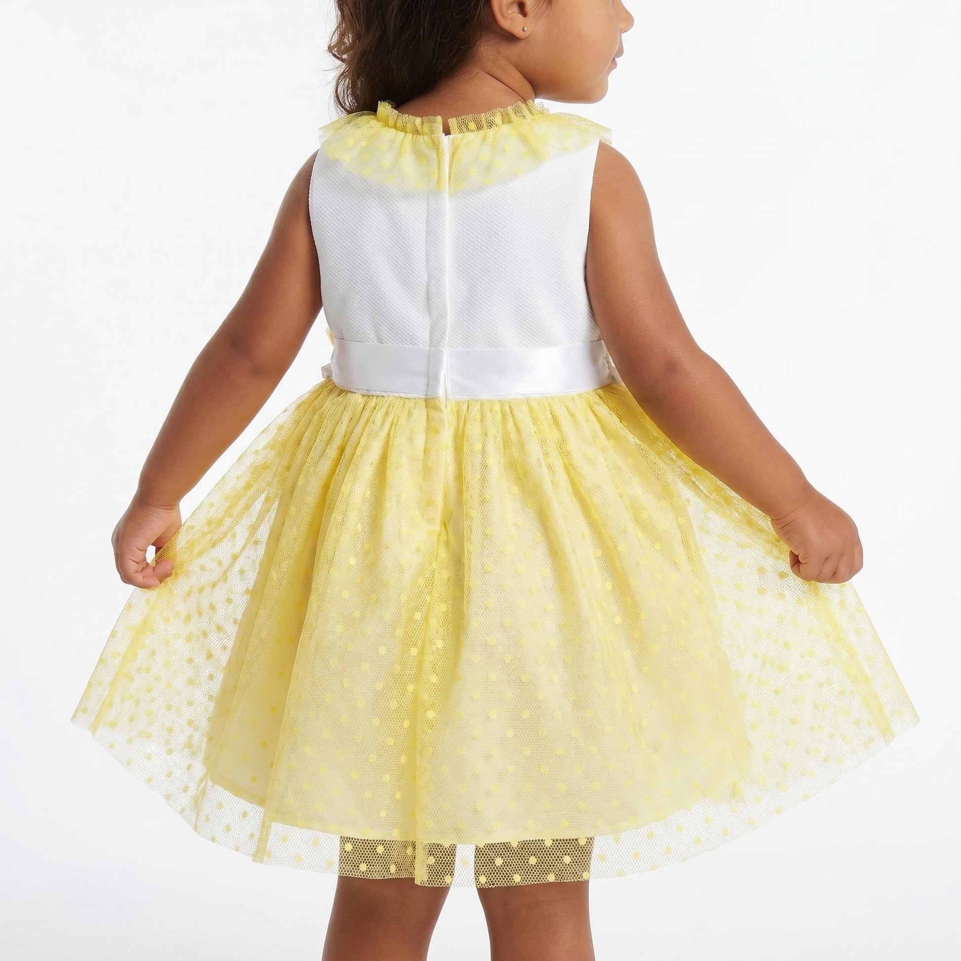 *SALE* Baby Girl Yellow Mesh Dress with Pants "MYD2347Y"
