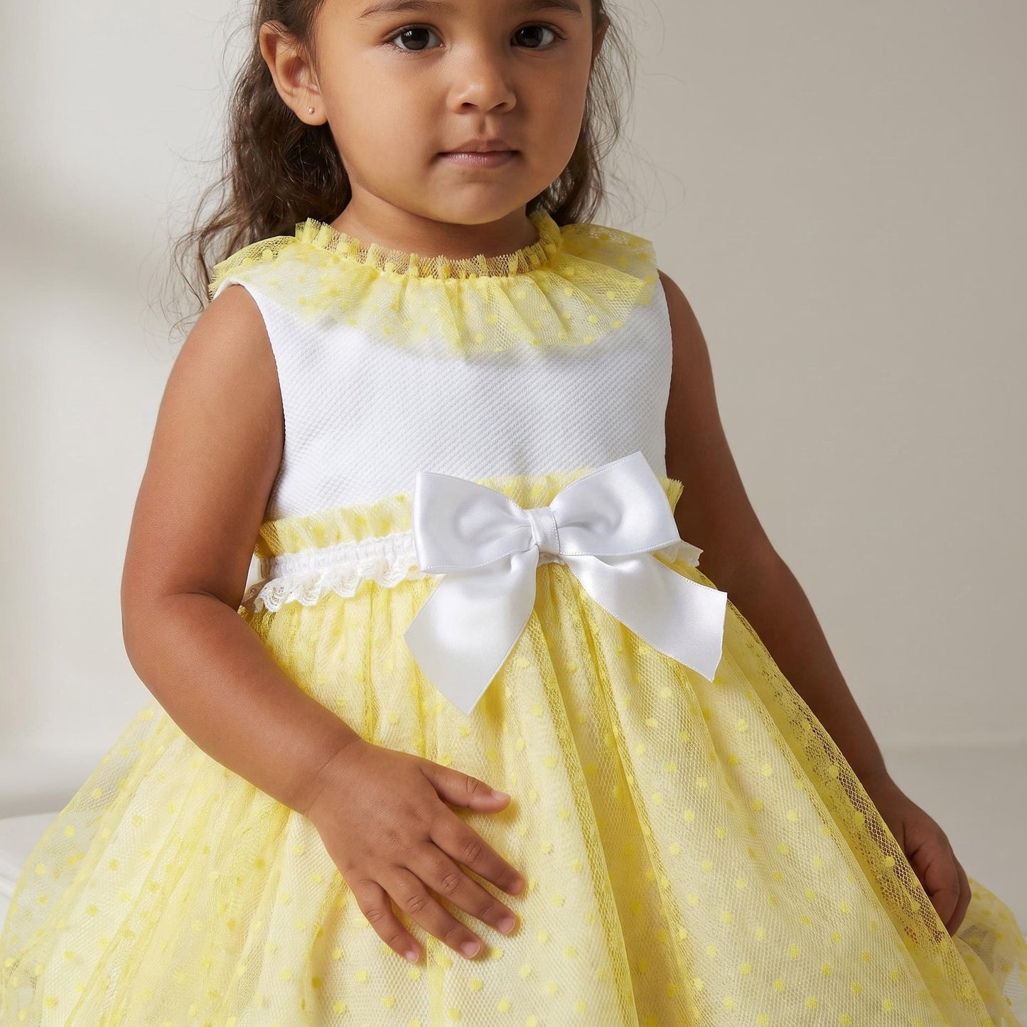 *SALE* Baby Girl Yellow Mesh Dress with Pants "MYD2347Y"