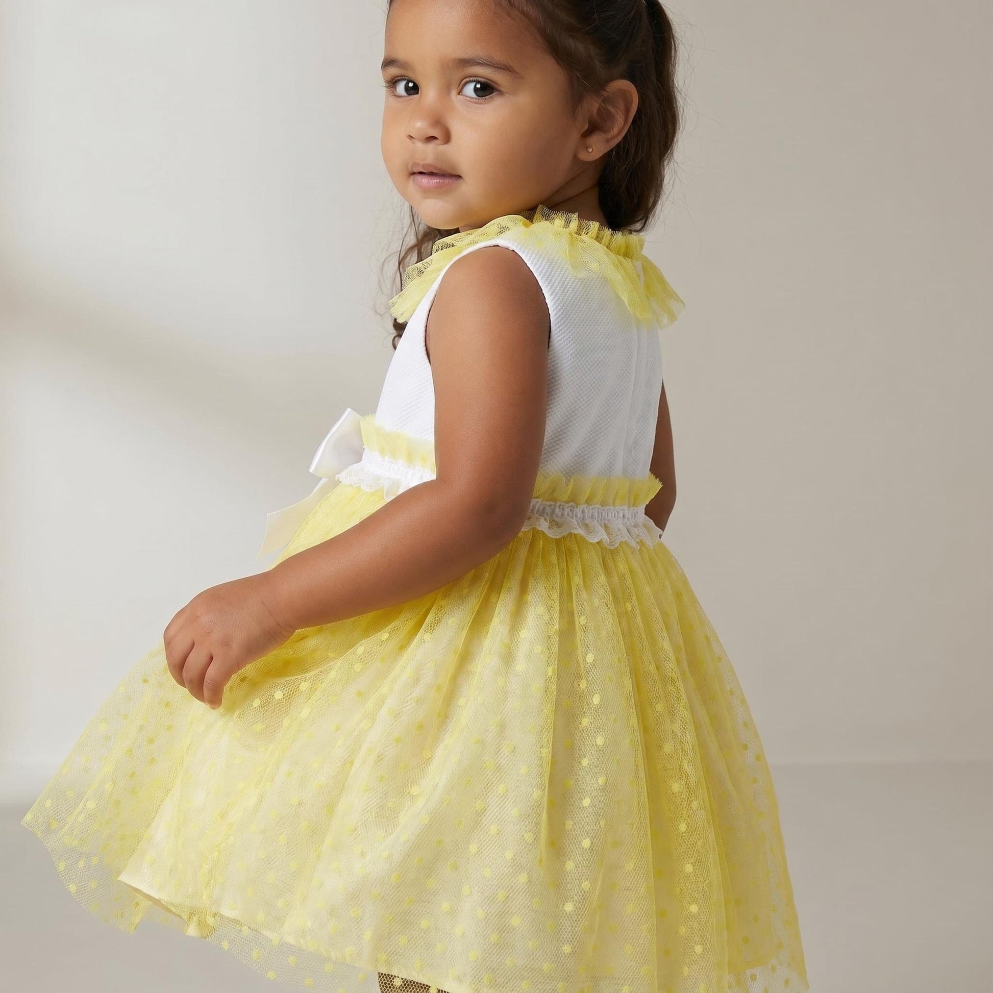 *SALE* Baby Girl Yellow Mesh Dress with Pants "MYD2347Y"