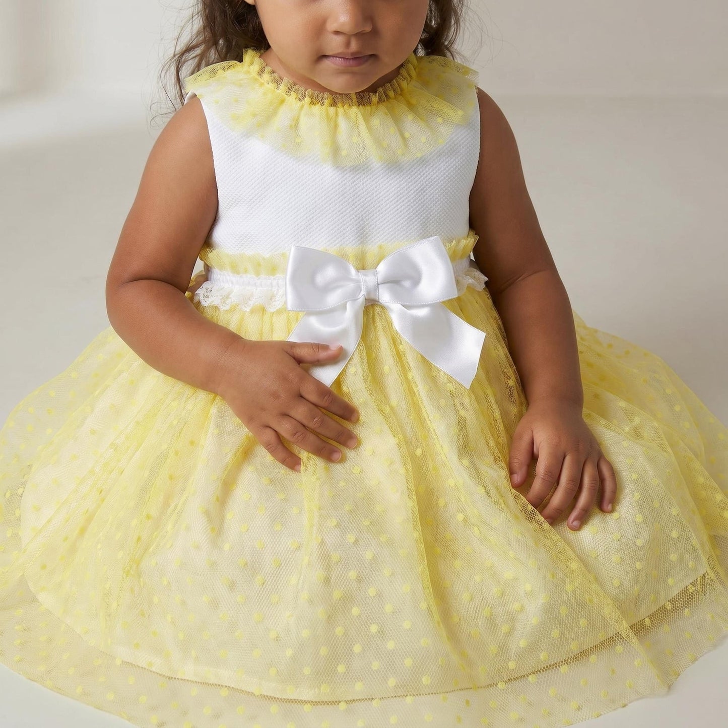 *SALE* Baby Girl Yellow Mesh Dress with Pants "MYD2347Y"
