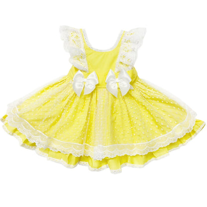 *SALE* Baby Girl Yellow Puff Ball Lace Dress Many Layers "2006"