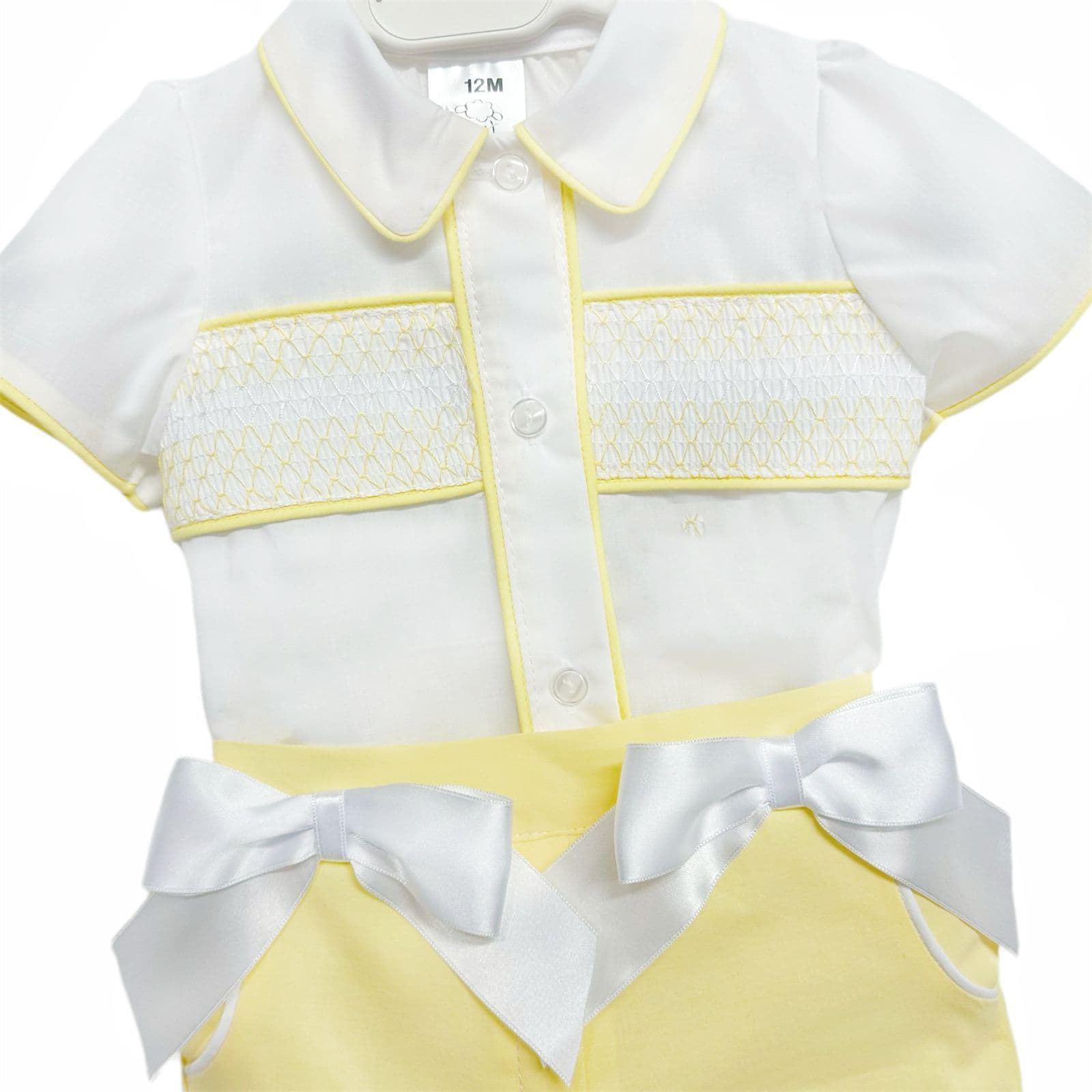 *SALE* Baby Girl Yellow Smocked Shirt with Shorts"MYD2325Y"