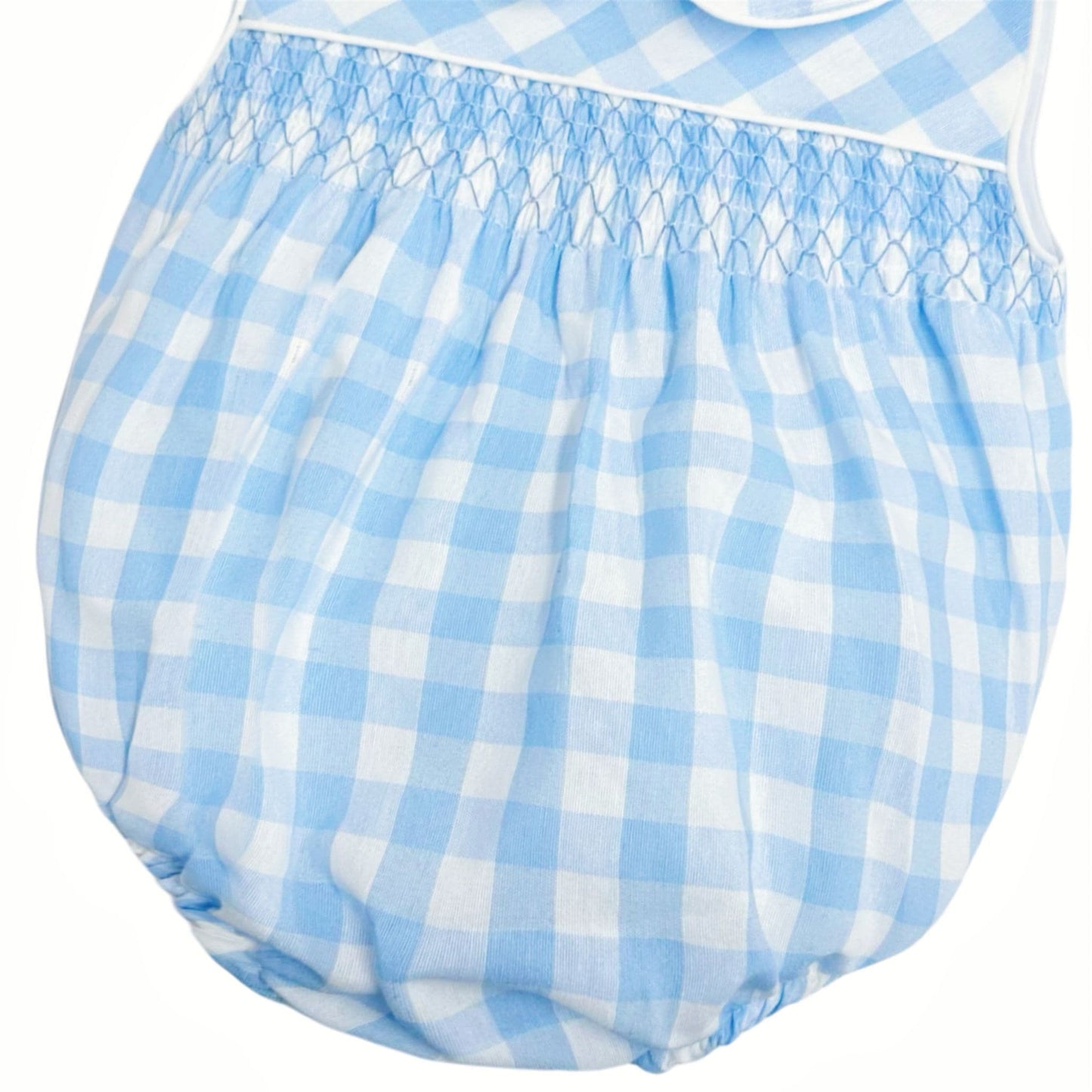 *SALE* Baby Unisex Blue Smock Checked Romper "MYD2418B"