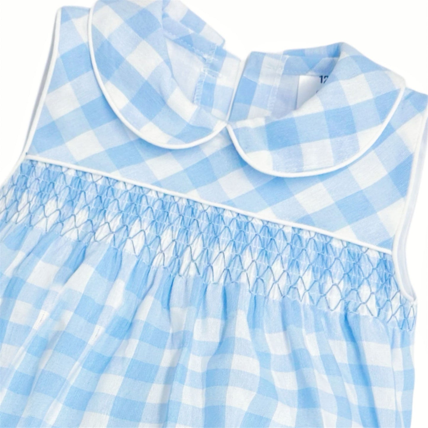 *SALE* Baby Unisex Blue Smock Checked Romper "MYD2418B"