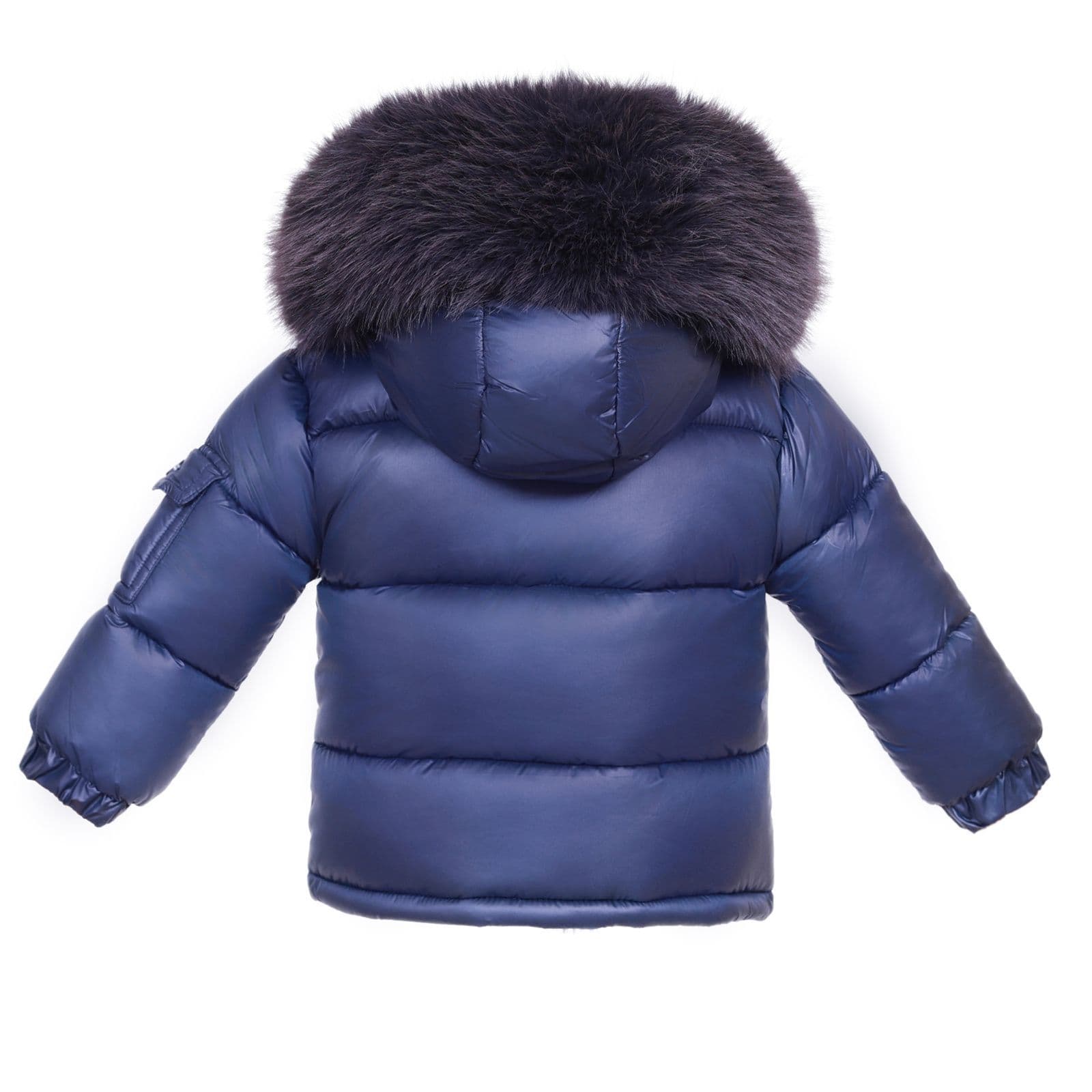 *SALE* Baby Unisex Navy Puffer Coat with Faux Fur Hood "MYD409N"